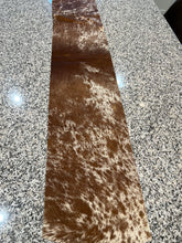 Load image into Gallery viewer, Brown &amp; White Cowhide Table Runner
