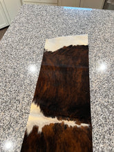 Load image into Gallery viewer, Brindle &amp; White Cowhide Table Runner
