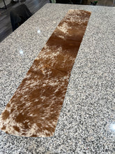Load image into Gallery viewer, Brown &amp; White Cowhide Table Runner

