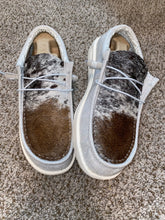 Load image into Gallery viewer, MENS Custom Cowhide Hey Dudes