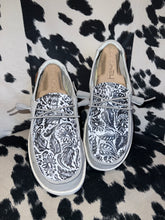 Load image into Gallery viewer, WOMENS Tooled Leather Hey Dudes