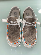 Load image into Gallery viewer, WOMENS Custom Cowhide & Beaded Hey Dudes