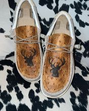 Load image into Gallery viewer, MENS Custom {BRANDED} Ostrich Hey Dudes Shoes
