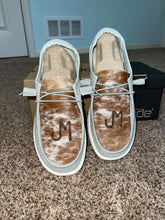 Load image into Gallery viewer, WOMENS Cowhide BRANDED Hey Dudes