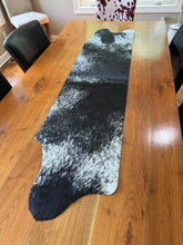 Load image into Gallery viewer, Black &amp; White Cowhide Table Runner

