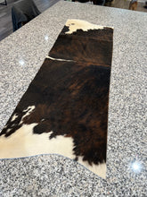Load image into Gallery viewer, Brindle &amp; White Cowhide Table Runner

