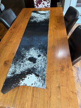 Load image into Gallery viewer, Black &amp; White Cowhide Table Runner
