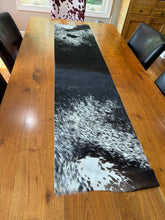 Load image into Gallery viewer, Black &amp; White Cowhide Table Runner
