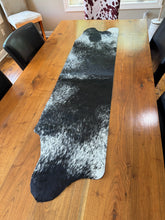 Load image into Gallery viewer, Black &amp; White Cowhide Table Runner

