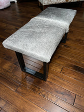 Load image into Gallery viewer, Grey Cowhide Bench
