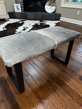 Load image into Gallery viewer, Grey Cowhide Bench
