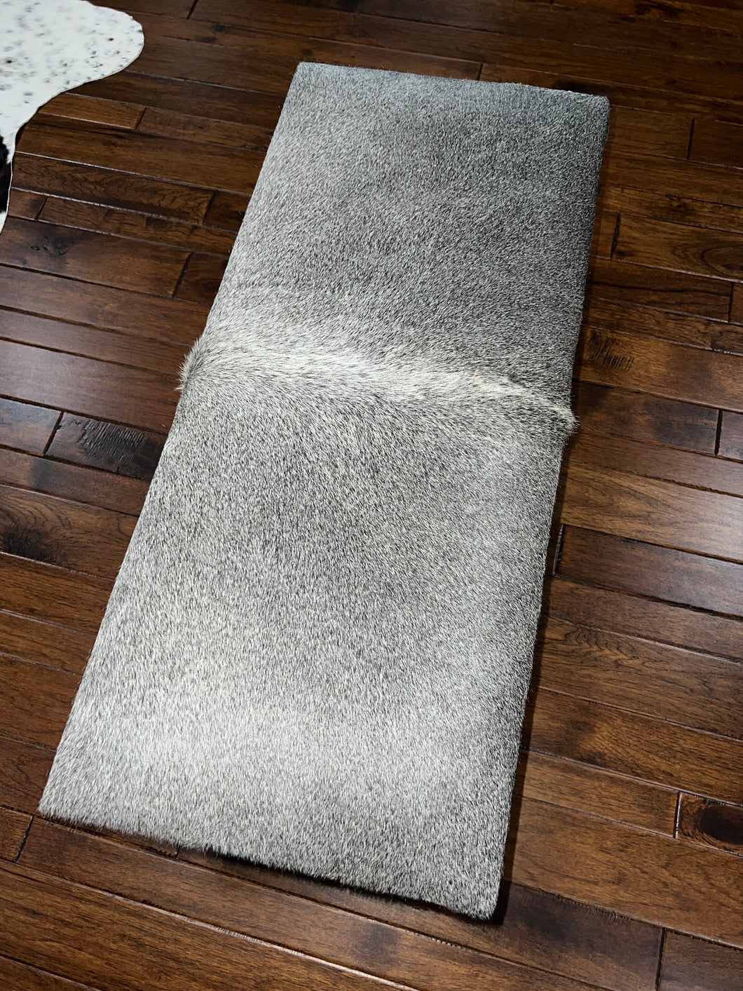 Grey Cowhide Bench