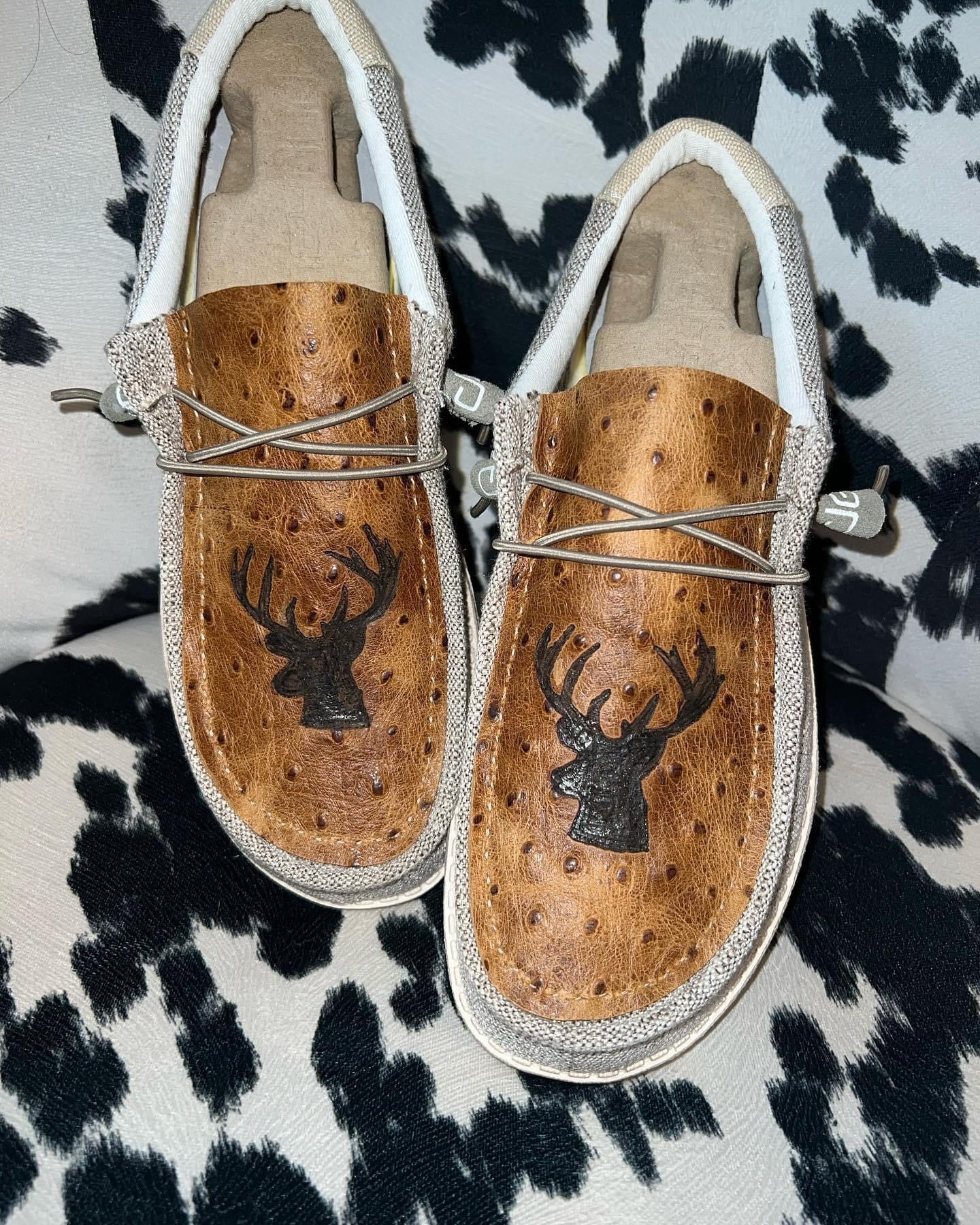 MENS Custom {BRANDED} Ostrich Hey Dudes Shoes – Bar HK Co